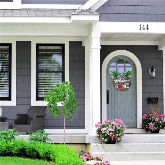 19 Icons Interchangeable Seasonal Welcome Sign Front Door Decoration, Rustic - Picture 4 of 7